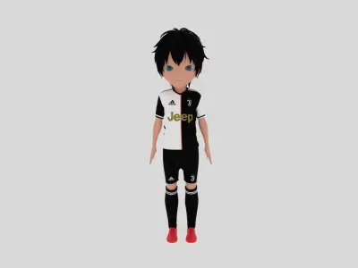 Juventus Soccer - Football  Player Low-poly 3D model