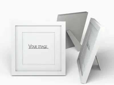 Modern White Picture Frame 3D model