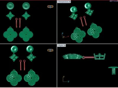 Earrings Diamond 3D print model