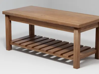 Rustic Wooden Coffee Table 3D model