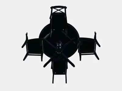 INGATORP - INGOLF table and 4 chairs 1 Low-poly 3D model