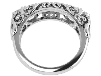 Round Diamond Engraving Ring 4455 3D print model
