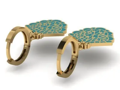 Women Enamel  Earring 3D print model