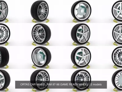 ORTAS CAR WHEEL RIM 97-98 GAME READY WHEEL 3D Model Pack