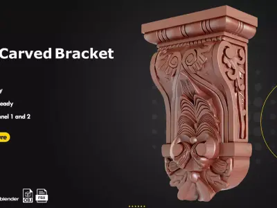 33 Carved Bracket Low-poly 3D model
