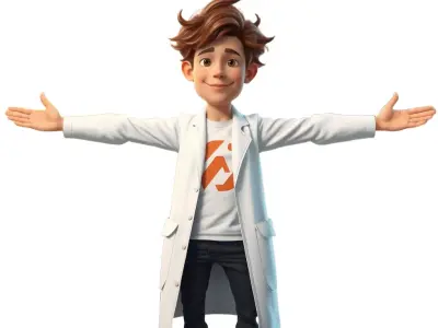 Friendly Scientist Character model pack Low-poly 3D model