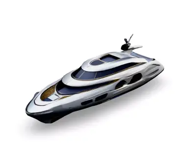 Luxury Futuristic Yacht  HighDetail 3D Model Low-poly 3D model