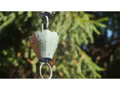 Blue Verde Copper Alldredge Rain Chain 3D model