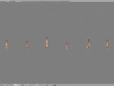 Rabbit polygonal hare Low-poly 3D model