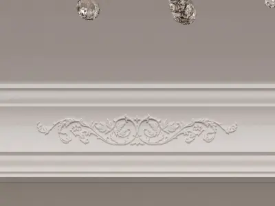 Classic Gypsum Ceiling with Luxurious Decorative Elements 3D model