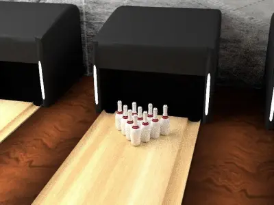 Bowling scene Fully Textured Animated  3D model