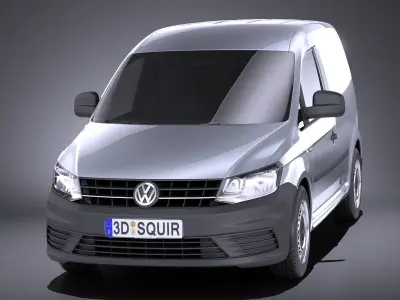 Volkswagen Caddy Cargo VAN 2018 VRAY 3D model