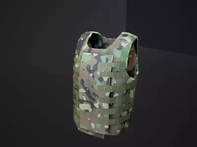 Interceptor Body Armor Vest Low-poly model - UE4 - Camo System Low-poly 3D model