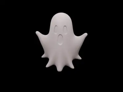 Cute Boo Ghost 3D Model  Playful Ghost   Spooky Design 3D print model