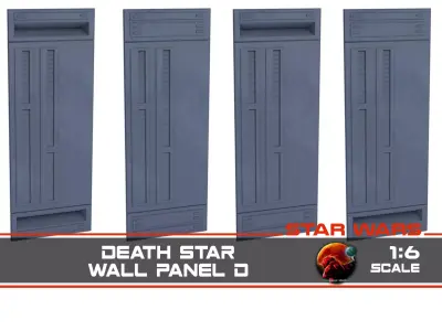 Death Star Wall Panel - D - 1-6 scale Hottoys  Free 3D print model