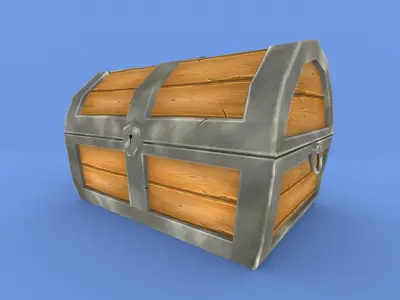 Treasure Chest Hand Painted Free low-poly 3D model
