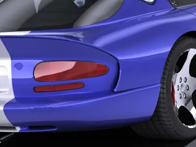 LowPoly Dodge Viper GTS 1996 Low-poly 3D model