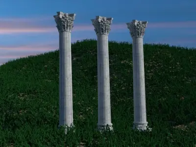 Corinthian Column Low-poly 3D model