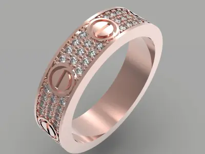 Love Paved Wedding Ring  16 9mm 3D print model