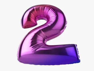 Foil balloon number two 2 3D model