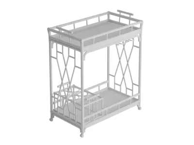 The Worth Rattan Bar Cart 3D model