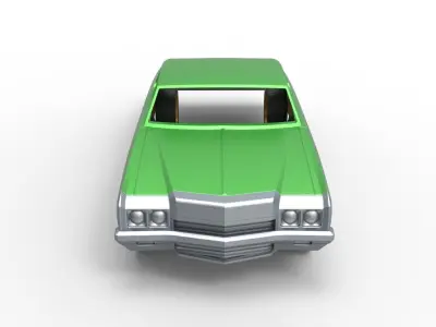 Shell and wheels Chevrolet Impala 1972 Scale 1 to 24 3D print model