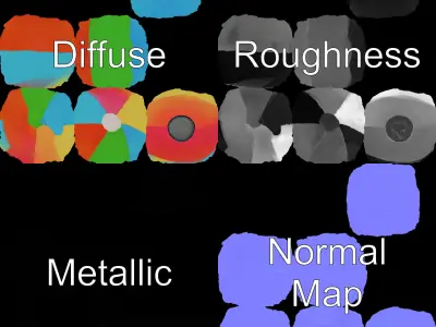 Colorful Beach Ball Model Pack Low-poly 3D model
