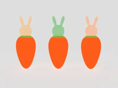 Easter Bunny Card Low-poly 3D model