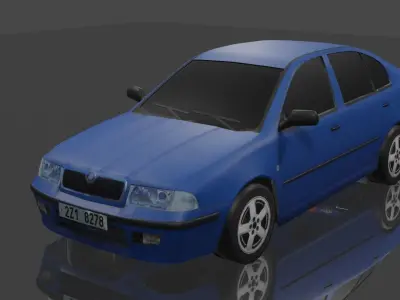 SKODA OCTAVIA mk1 low poly car Low-poly 3D model