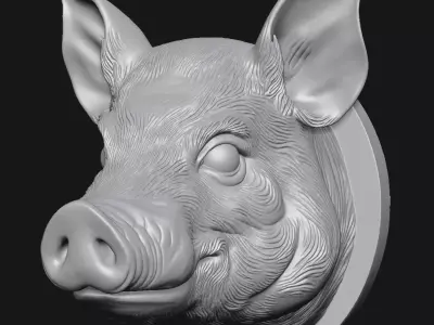 pig sculpture 3D print model