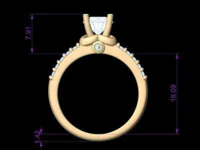Wedding Solitaire Diamond Luxury Ring 3D print model