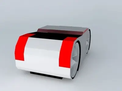 Truck futuristic car with wheels Free 3D model