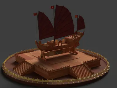 Chinese junk boat   3D model