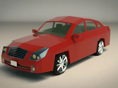 Low Poly Sedan Car 12 Low-poly 3D model