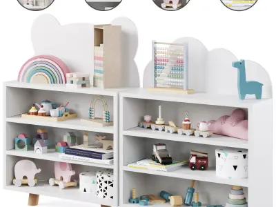 Bear and Cloud Shape Storage Unit by Minime 3D model