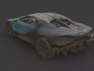 Abandoned Car - Bugatti Tourbillon Low-poly 3D model