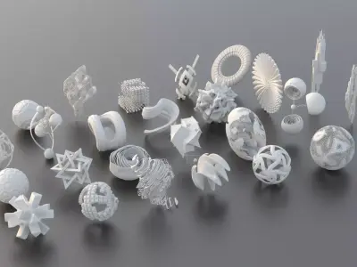 Abstract Geometric Shape Design Collection Kitbash Pack 3D model