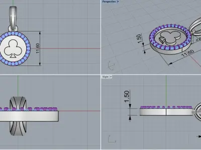Card Clubs pendant model 610 3D print model