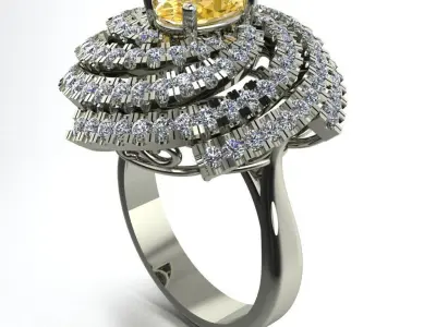 Rotating diamond ring 3D print model