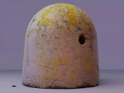 Concrete road bollards 02 high-poly 3D model