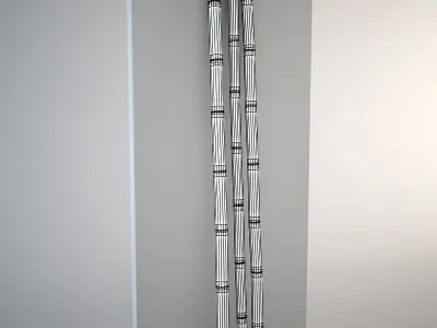 Three decorative bamboo rods Low-poly 3D model