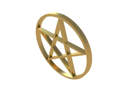 Pentagram Symbol v2 003 Low-poly 3D model