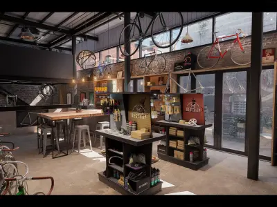 Bike Shop Environment Game Ready Unreal Engine FBX Low-poly 3D model