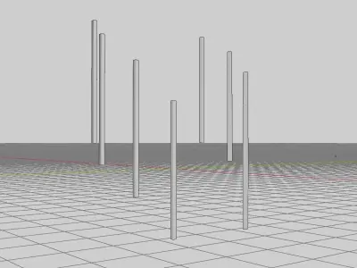 Golden sticks for environment decoration Low-poly 3D model