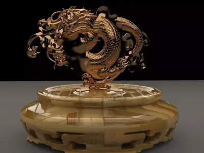 Chinese display stand with dragon  3D model