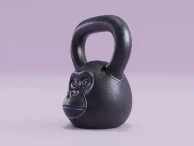 Kettlebell Monkey Gorilla Low High Poly Low-poly 3D model
