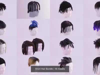 Short Hair Bundle 3D Model Collection