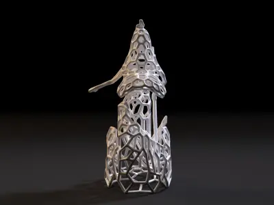 Mermaid Sculpture with Trident 3D print model