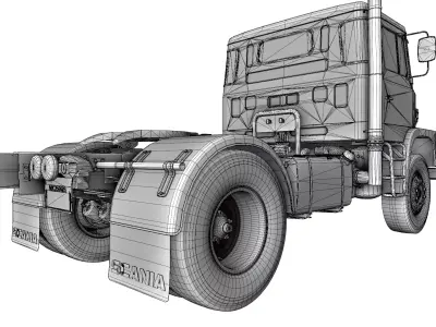 Scania L140 4x2 38 Stock Classic Truck Low-poly 3D model