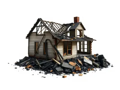 Dilapidated American House Ruins model pack Low-poly 3D model